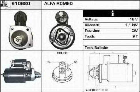 EDR 910680 - Стартер autospares.lv