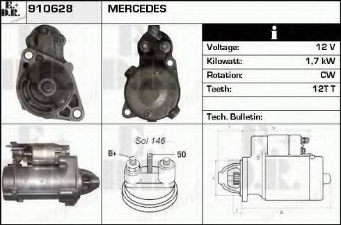 EDR 910628 - Стартер autospares.lv