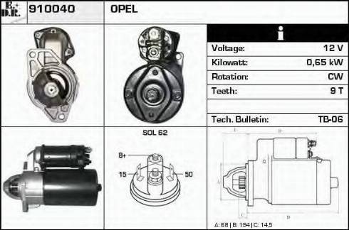 EDR 910040 - Стартер autospares.lv