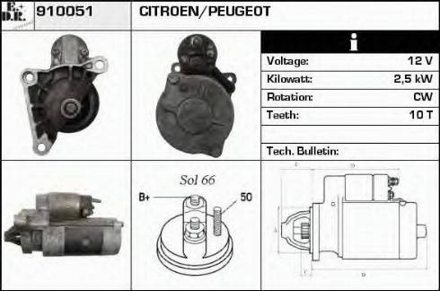 EDR 910051 - Стартер autospares.lv