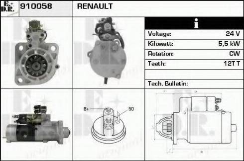 EDR 910058 - Стартер autospares.lv