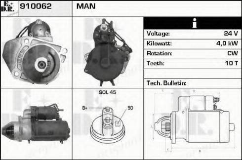 EDR 910062 - Стартер autospares.lv