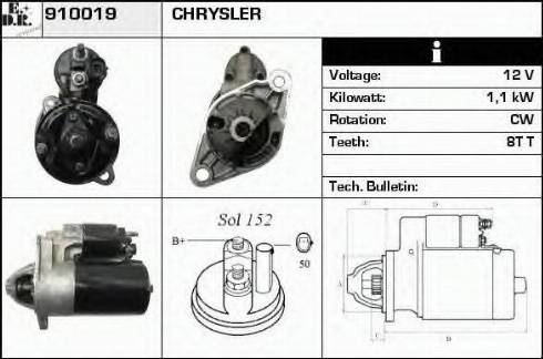 EDR 910019 - Стартер autospares.lv