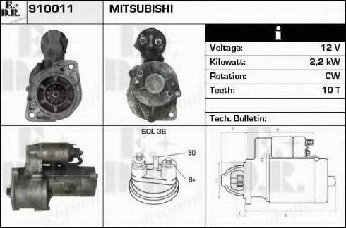 EDR 910011 - Стартер autospares.lv