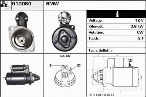 EDR 910080 - Стартер autospares.lv