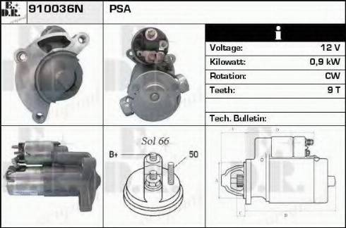 EDR 910036N - Стартер autospares.lv