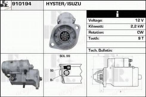 EDR 910194 - Стартер autospares.lv