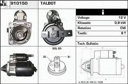 EDR 910150 - Стартер autospares.lv