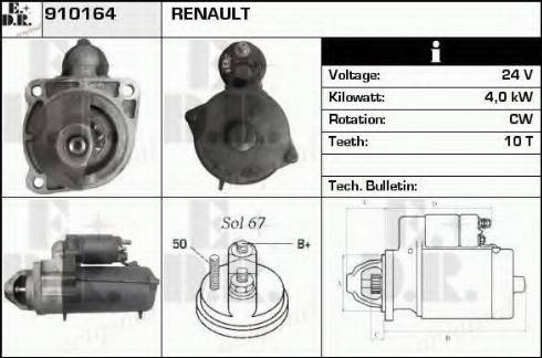 EDR 910164 - Стартер autospares.lv