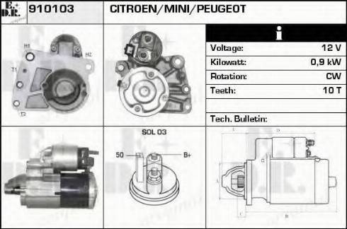 EDR 910103 - Стартер autospares.lv