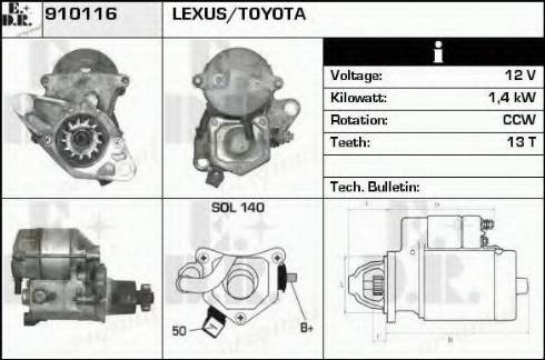 EDR 910116 - Стартер autospares.lv