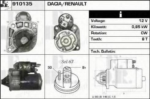 EDR 910135 - Стартер autospares.lv