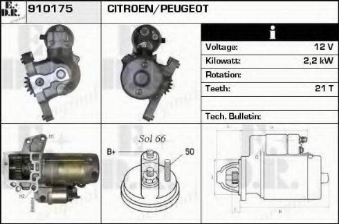 EDR 910175 - Стартер autospares.lv