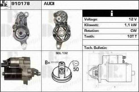 EDR 910178 - Стартер autospares.lv