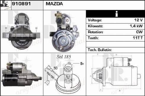 EDR 910891 - Стартер autospares.lv