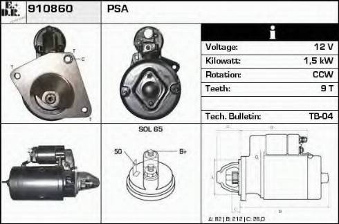 EDR 910860 - Стартер autospares.lv