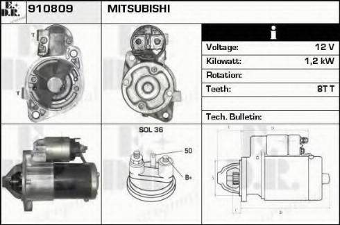 EDR 910809 - Стартер autospares.lv