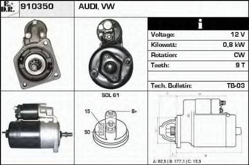 EDR 910350 - Стартер autospares.lv