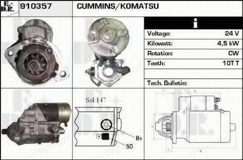 EDR 910357 - Стартер autospares.lv