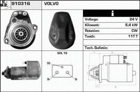 EDR 910316 - Стартер autospares.lv