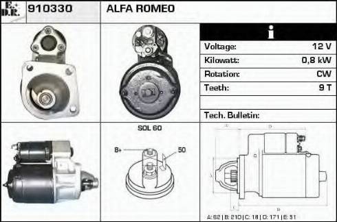 EDR 910330 - Стартер autospares.lv