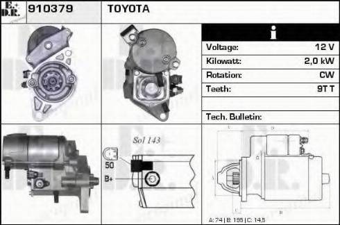 EDR 910379 - Стартер autospares.lv