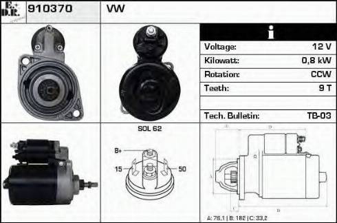 EDR 910370 - Стартер autospares.lv