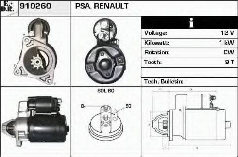 EDR 910260 - Стартер autospares.lv