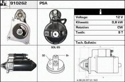 EDR 910262 - Стартер autospares.lv