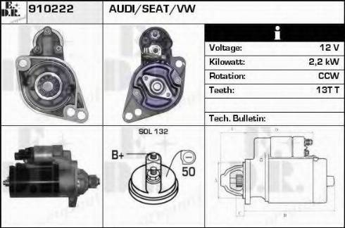 EDR 910222 - Стартер autospares.lv