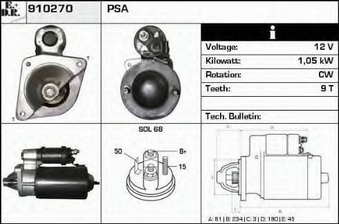 EDR 910270 - Стартер autospares.lv