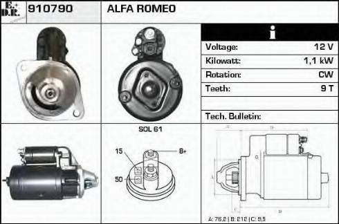 EDR 910790 - Стартер autospares.lv