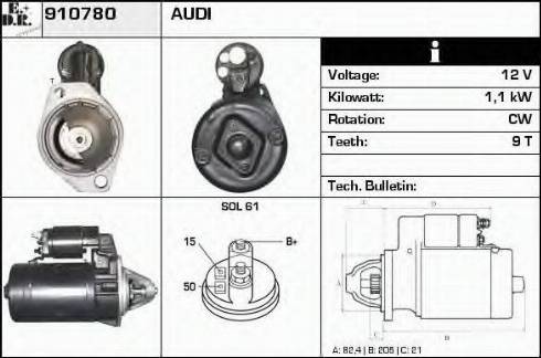 EDR 910780 - Стартер autospares.lv