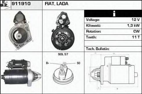 EDR 911910 - Стартер autospares.lv