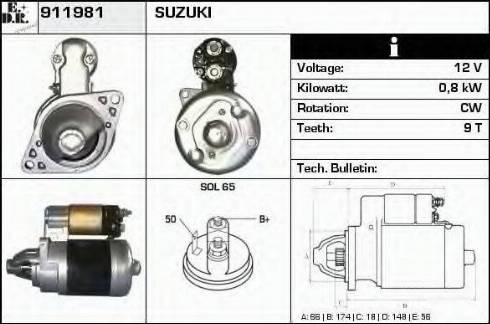 EDR 911981 - Стартер autospares.lv