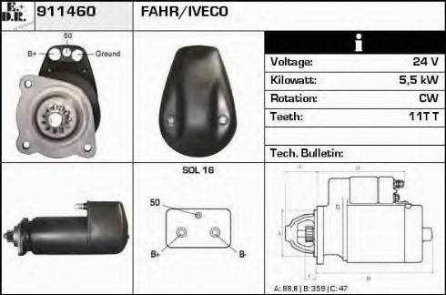 EDR 911460 - Стартер autospares.lv