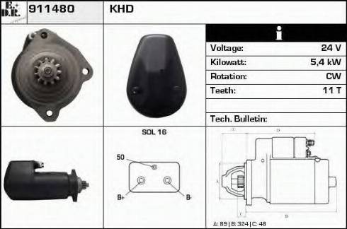 EDR 911480 - Стартер autospares.lv