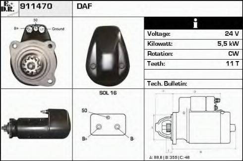 EDR 911470 - Стартер autospares.lv