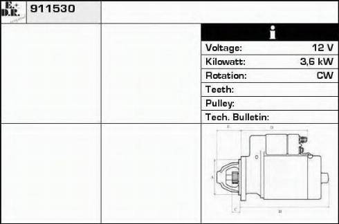 EDR 911530 - Стартер autospares.lv