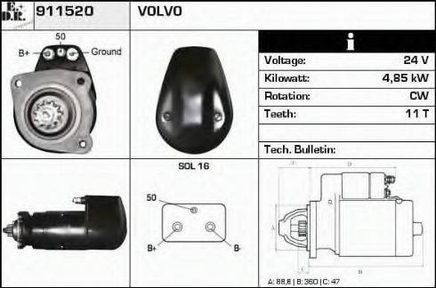 EDR 911520 - Стартер autospares.lv