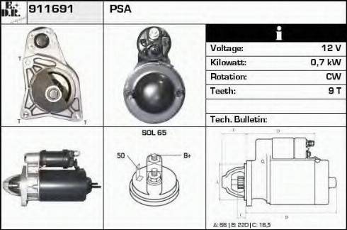 EDR 911691 - Стартер autospares.lv