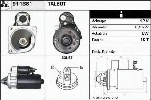 EDR 911681 - Стартер autospares.lv