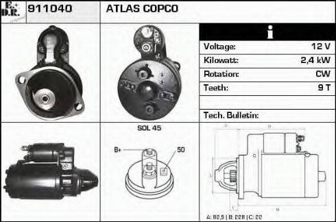 EDR 911040 - Стартер autospares.lv