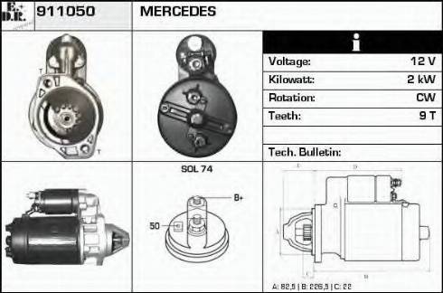 EDR 911050 - Стартер autospares.lv