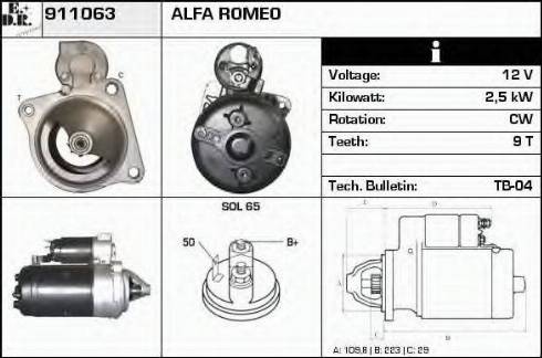 EDR 911063 - Стартер autospares.lv