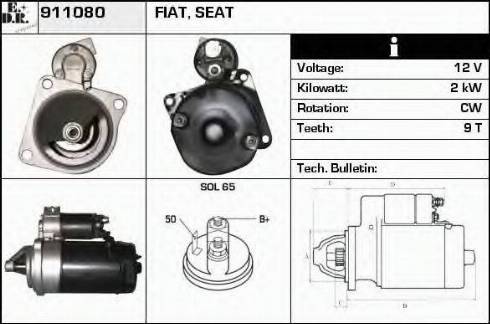 EDR 911080 - Стартер autospares.lv