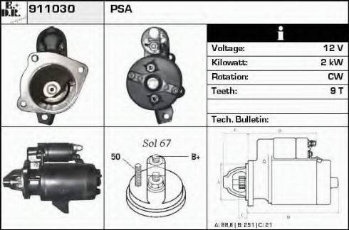 EDR 911030 - Стартер autospares.lv