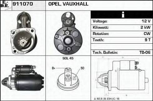 EDR 911070 - Стартер autospares.lv