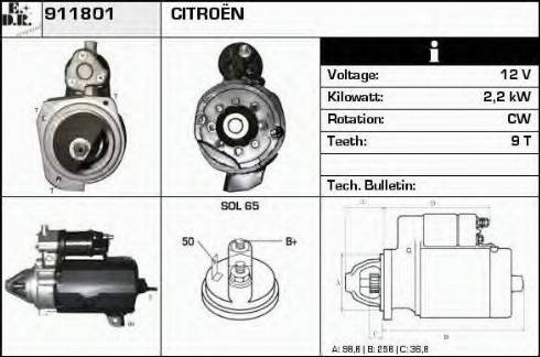 EDR 911801 - Стартер autospares.lv