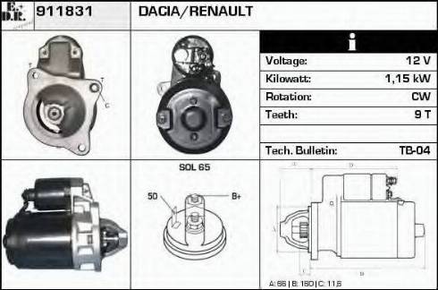 EDR 911831 - Стартер autospares.lv